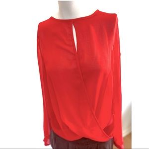 S.Y.L.K. Red Sheer Top~ sZ S